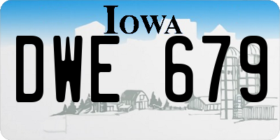 IA license plate DWE679