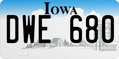 IA license plate DWE680