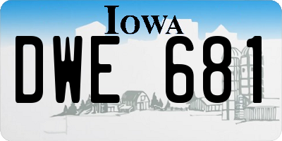 IA license plate DWE681