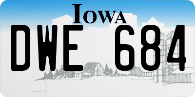 IA license plate DWE684