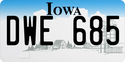 IA license plate DWE685