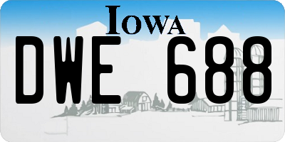 IA license plate DWE688