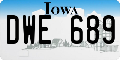 IA license plate DWE689