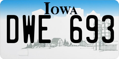 IA license plate DWE693