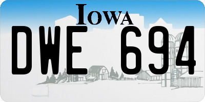 IA license plate DWE694