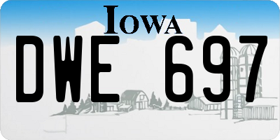 IA license plate DWE697