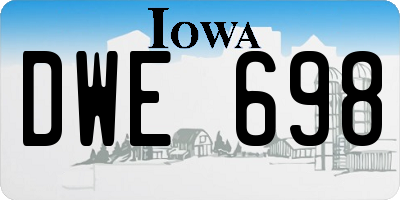 IA license plate DWE698