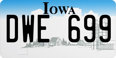 IA license plate DWE699