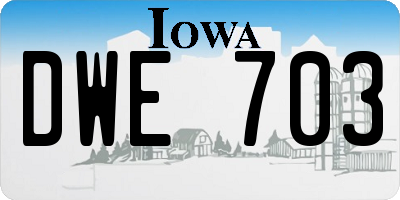 IA license plate DWE703