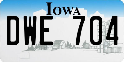 IA license plate DWE704