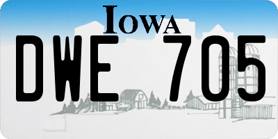 IA license plate DWE705