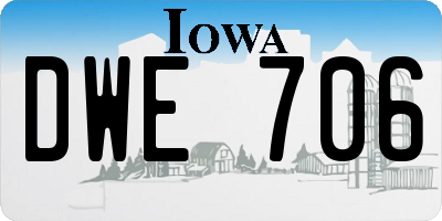 IA license plate DWE706