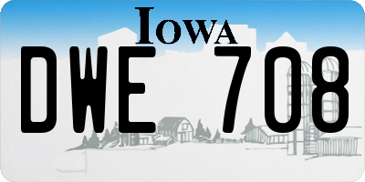 IA license plate DWE708