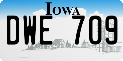 IA license plate DWE709