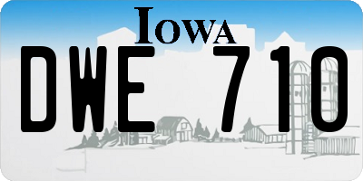 IA license plate DWE710