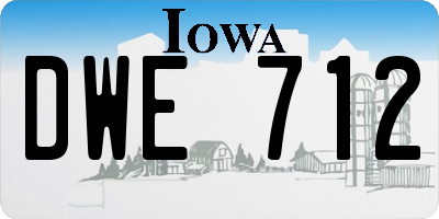 IA license plate DWE712