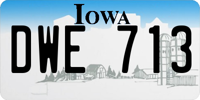 IA license plate DWE713