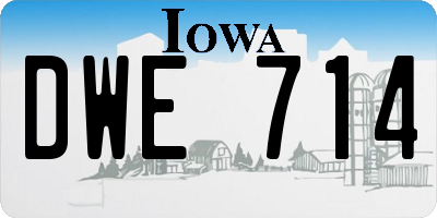 IA license plate DWE714