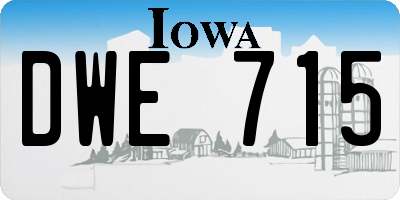 IA license plate DWE715