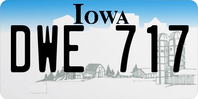 IA license plate DWE717