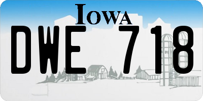 IA license plate DWE718