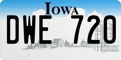 IA license plate DWE720