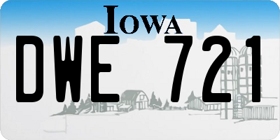 IA license plate DWE721