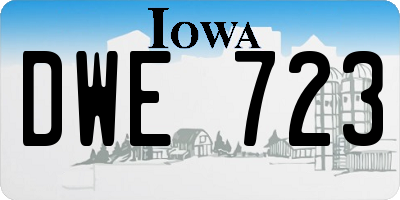 IA license plate DWE723