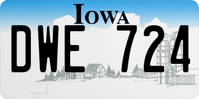 IA license plate DWE724