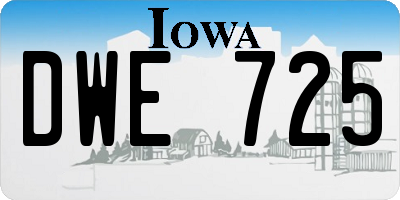 IA license plate DWE725