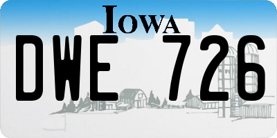 IA license plate DWE726