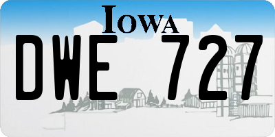 IA license plate DWE727