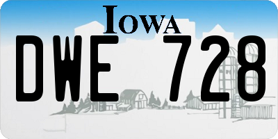 IA license plate DWE728