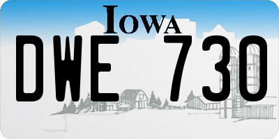 IA license plate DWE730