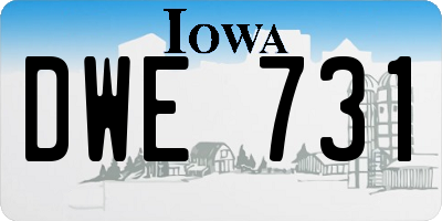 IA license plate DWE731