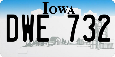 IA license plate DWE732