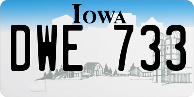 IA license plate DWE733