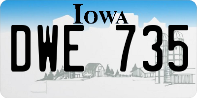 IA license plate DWE735