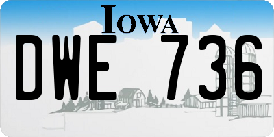 IA license plate DWE736