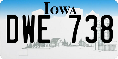 IA license plate DWE738