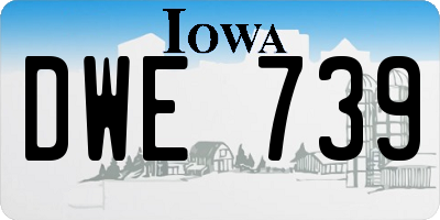 IA license plate DWE739