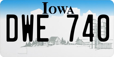 IA license plate DWE740