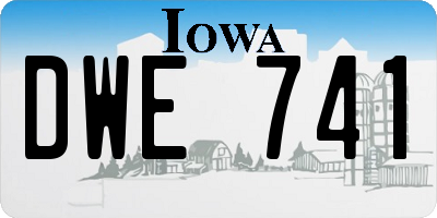 IA license plate DWE741