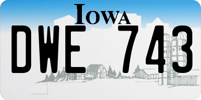 IA license plate DWE743