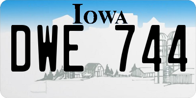 IA license plate DWE744