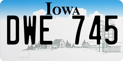 IA license plate DWE745