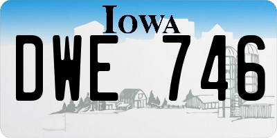 IA license plate DWE746