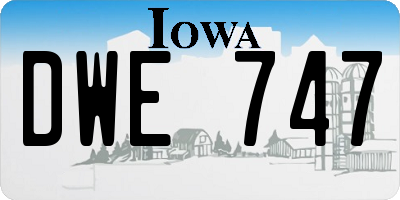 IA license plate DWE747