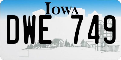 IA license plate DWE749