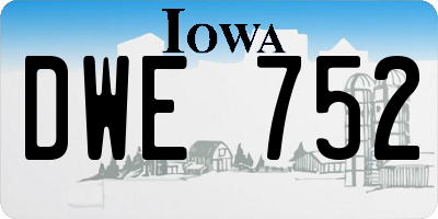 IA license plate DWE752